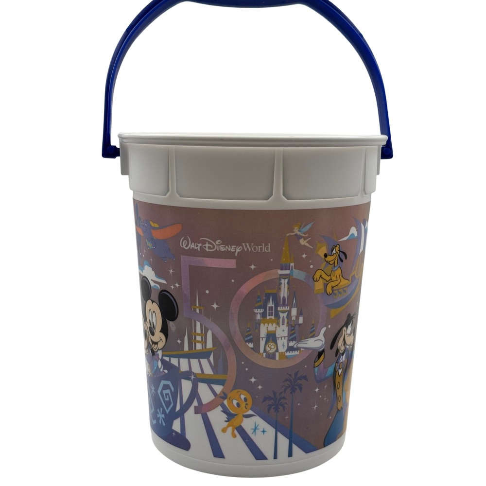 Walt Disney World 50th Anniversary Popcorn Bucket Mickey Minnie Characters Lid
